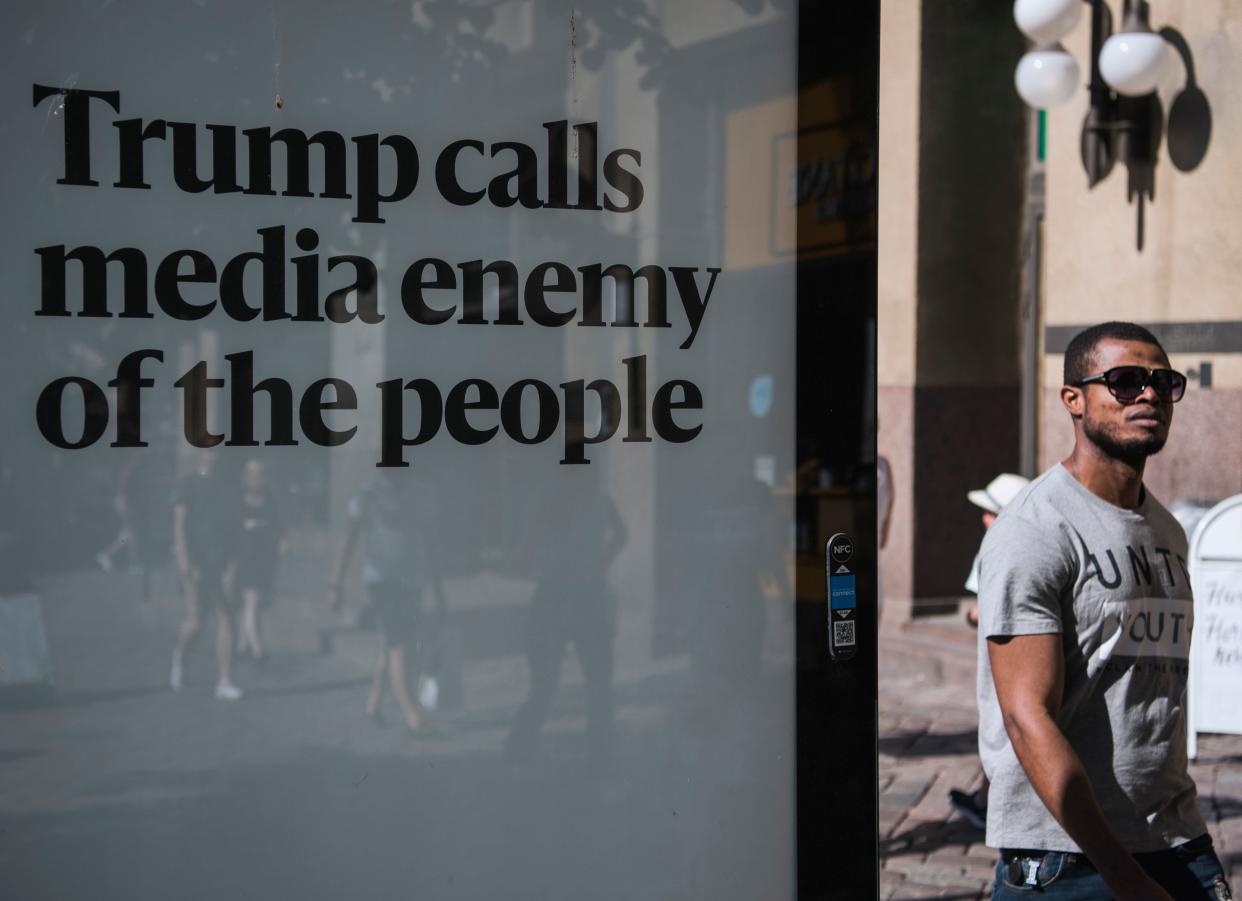 Hundreds of newspapers have banded together this week to push back against President Trump's attacks on the media. (Photo: JONATHAN NACKSTRAND/Getty Images)