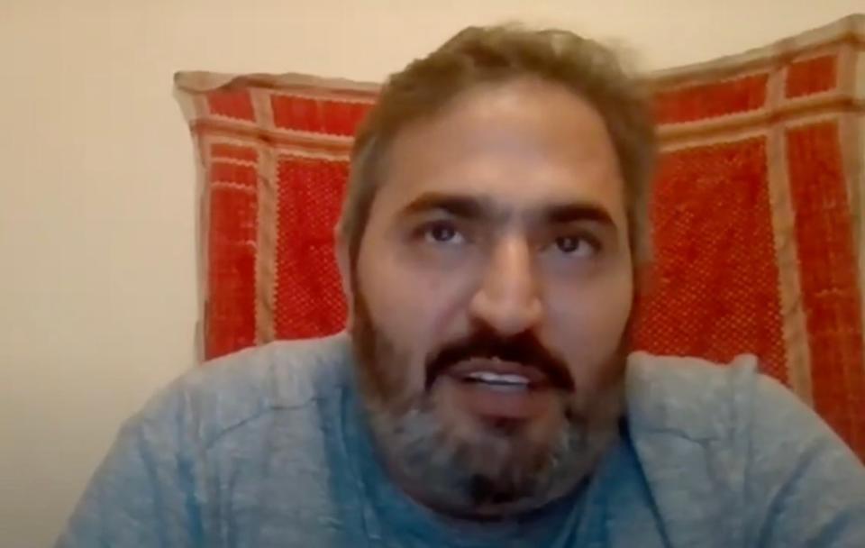 Khaled Barakat, along with his wife, Charlotte Kates, gave a Zoom presentation called “Resistance 101” to Columbia students last month in which they praised Hamas. YouTube/Samidoun Network