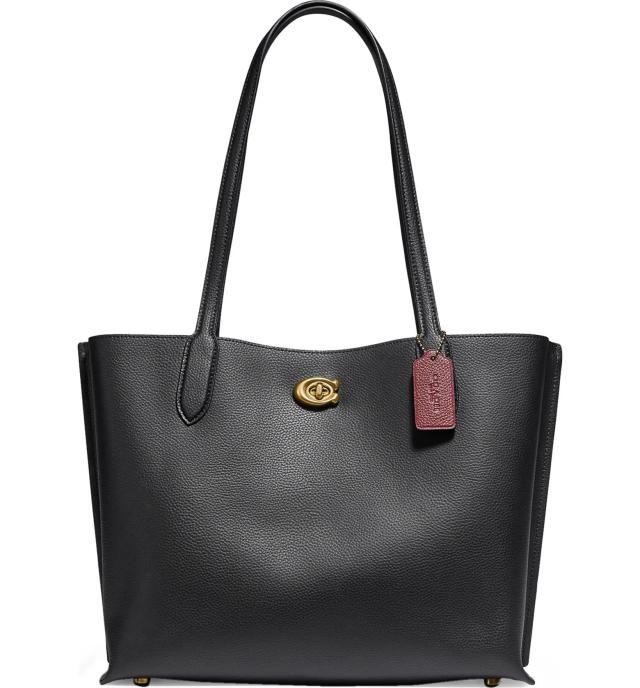 Luxury Leather Tote Bag for Women with Zipper and 14 inch Laptop Compartment