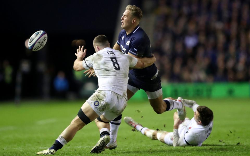 England No 8 Ben Earl in action against Scotland