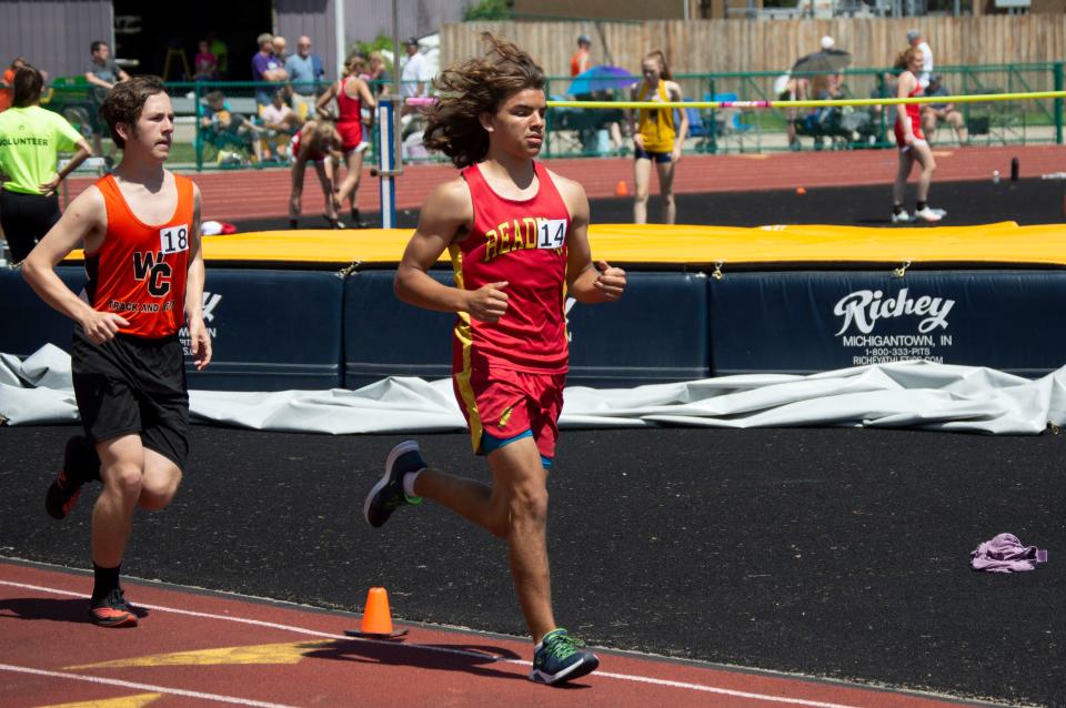 Ranger Jeremiah Bedford competes in the 3200-meter run.