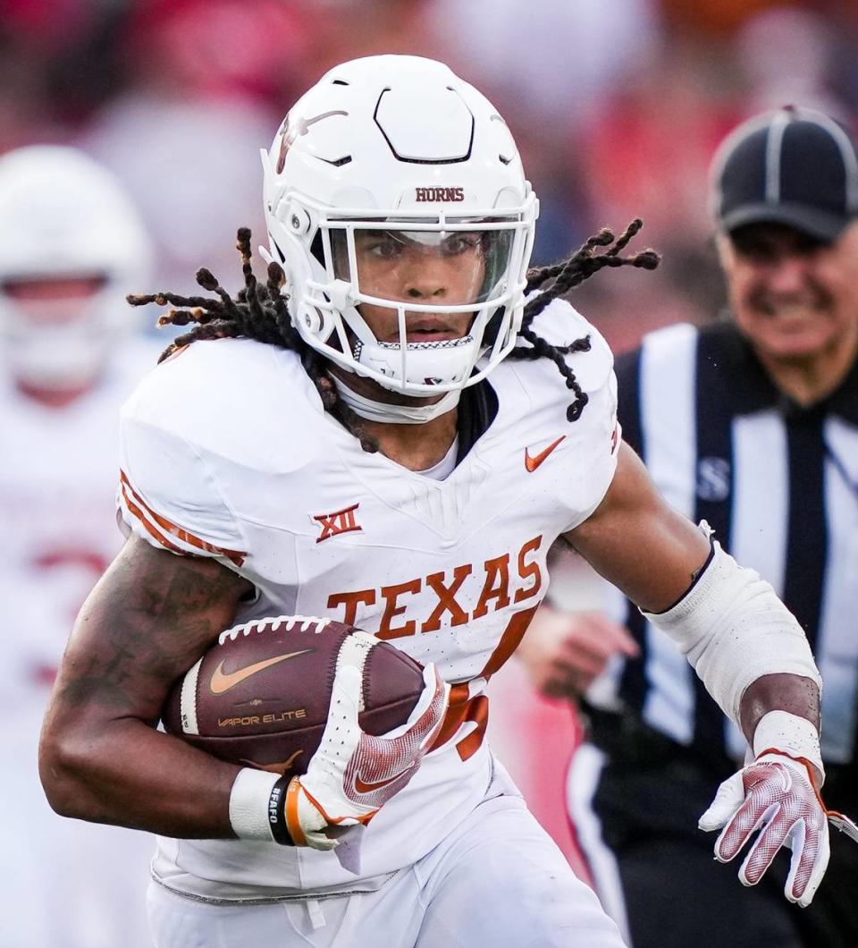 Texas running back Jonathon Brooks during a 2023 game against Houston.