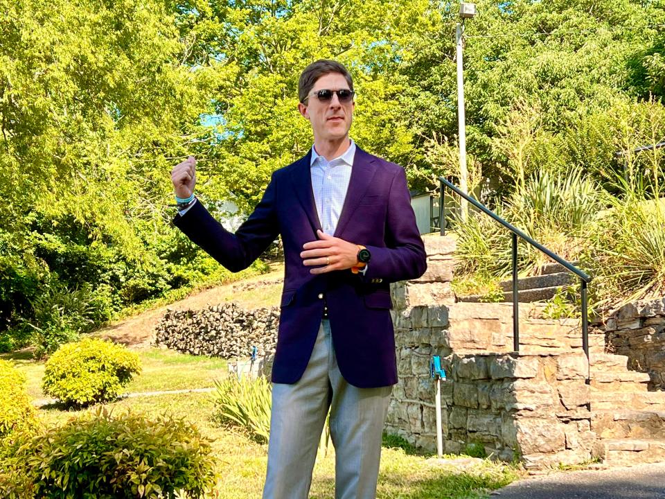 Mayor Chaz Molder speaks at the historical marker dedication to Pop Geers Memorial Park, located off West 7th Street, on Thursday, June 23, 2022.