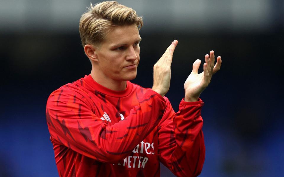 Arsenal's Martin Odegaard during the warm up before the match