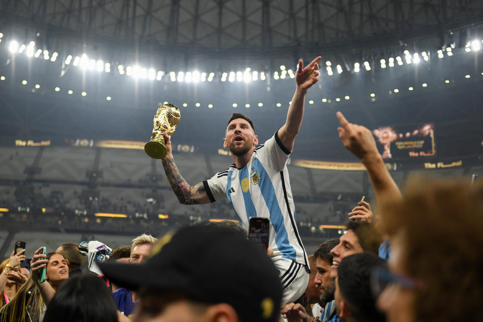 Lionel Messi, pictured here with the World Cup trophy after Argentina's win over France in the final.