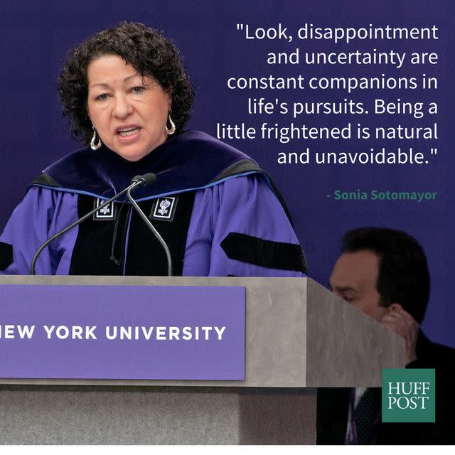 In her her <a href="http://www.businessinsider.com/sonia-sotomayor-gives-advice-to-nyu-grads-2012-5" data-beacon="{&quot;p&quot;:{&quot;mnid&quot;:&quot;entry_text&quot;,&quot;lnid&quot;:&quot;citation&quot;,&quot;mpid&quot;:4}}">2012 commencement address</a> Justice Sotomayor gave grads a reality check.