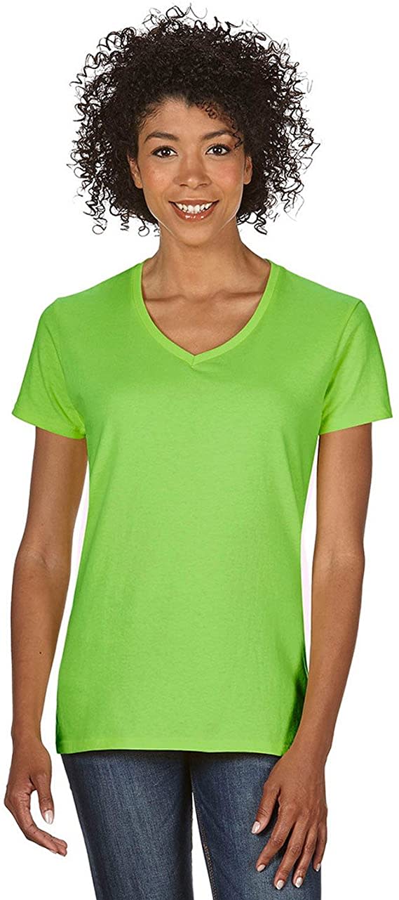 Green Cotton V-Neck T-Shirt