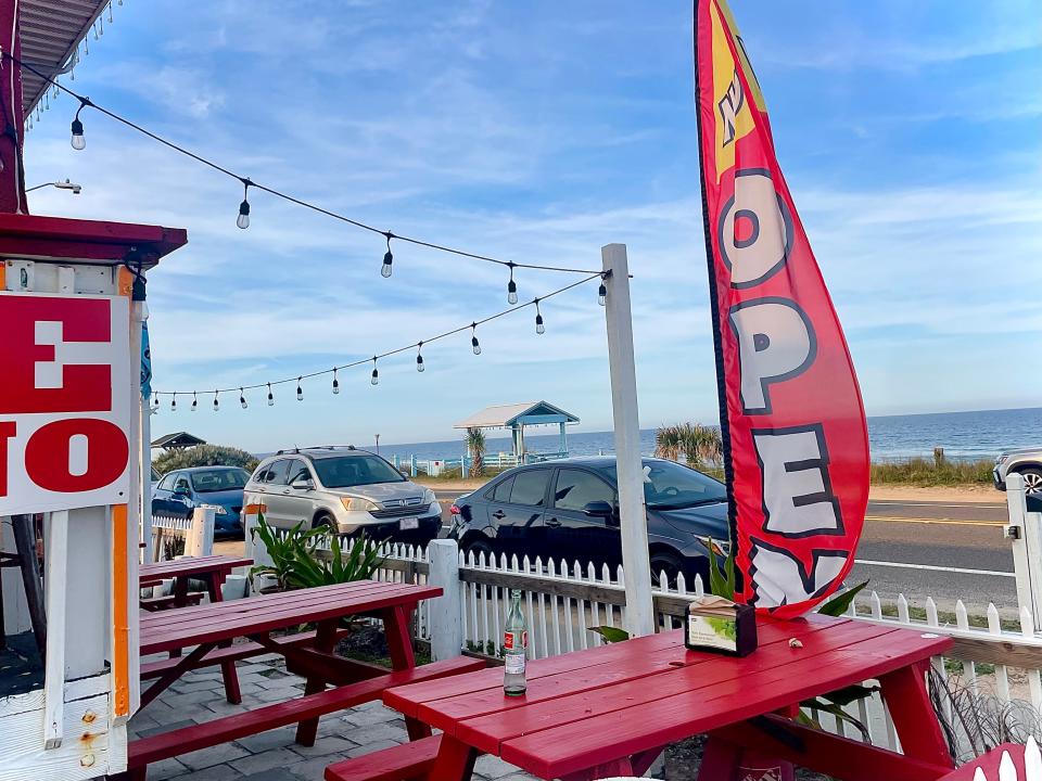 Beachfront views from Dolce De Leche Cafe in Flagler Beach.