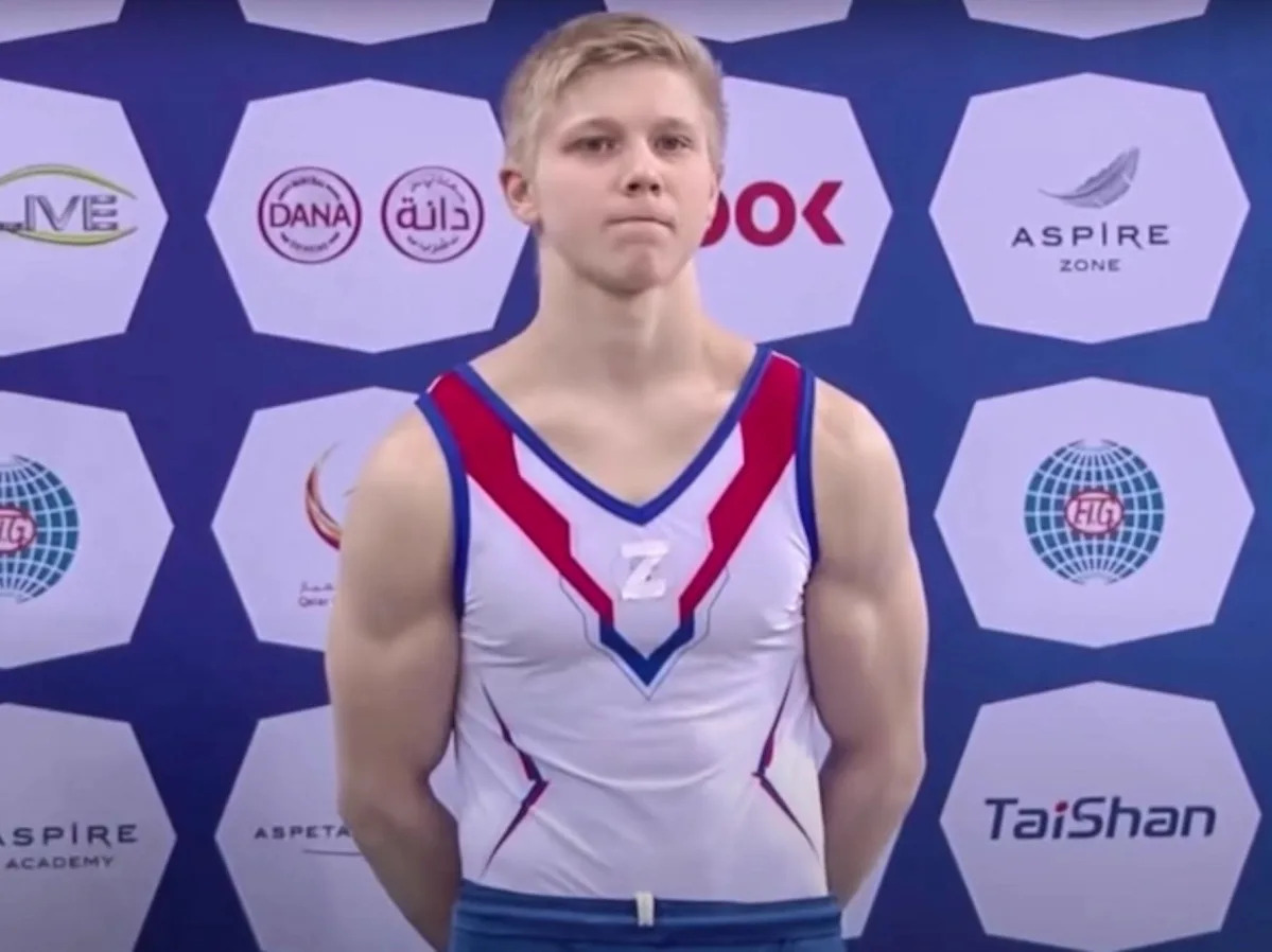 A Russian gymnast who wore pro-war 'Z' symbol at a competition has been banned f..