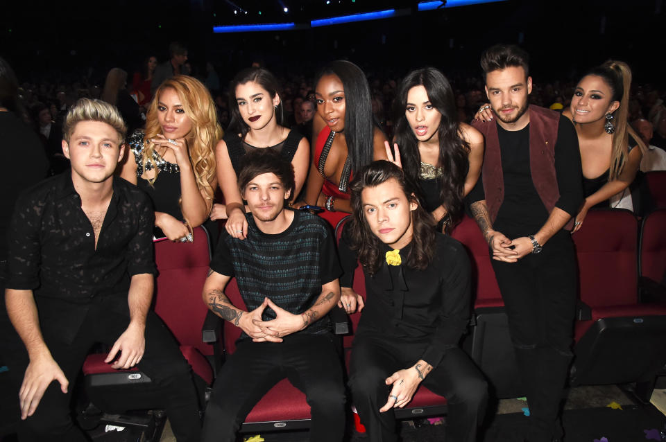 Fifth Harmony and One Direction at the  American Music Awards in 2015.  (Photo: Jeff Kravitz/AMA2015/FilmMagic)