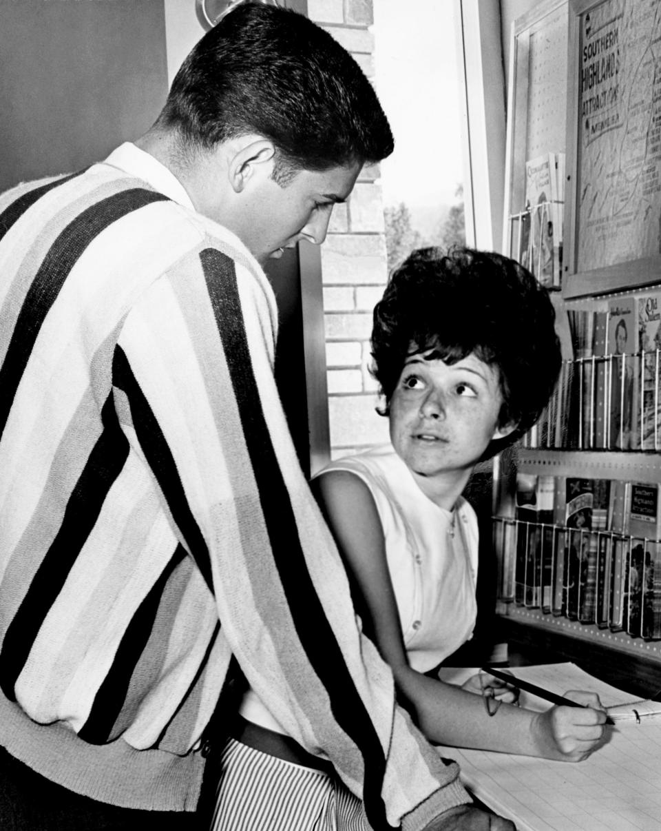 Singer Brenda Lee, right, witih her husband, Charles Shacklett, during their honeymoon in Gatlinburg in 963.