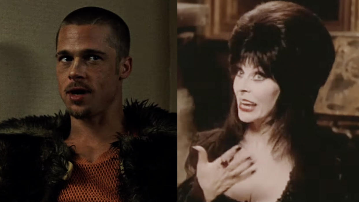  Brad Pitt's Tyler Durden in Fight Club, Elvira in Elvira's Haunted Hills (2001) 