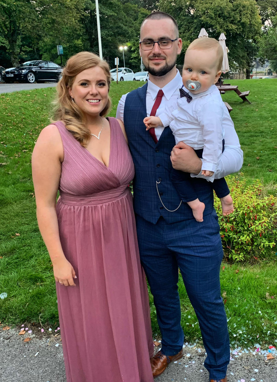 Laura Moore had hoped for a calm water birth at her home in Cannock, pictured with fiance Dan Coppinger and son, William. (Getty Images)
