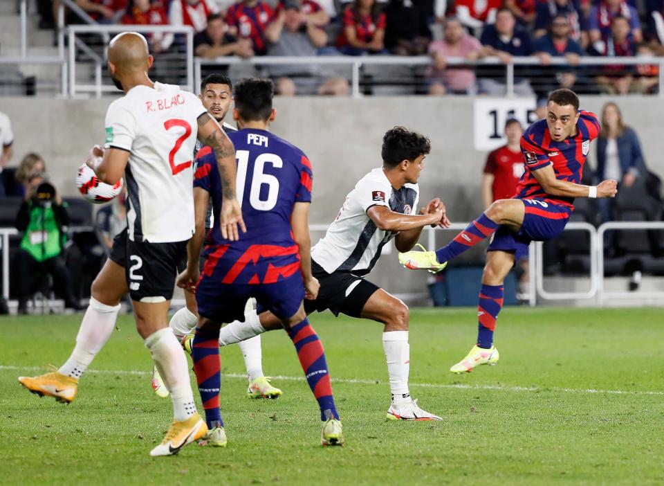 Sergiño Dest scored the USMNT's first goal in the World Cup qualifier against Costa Rica in Columbus.