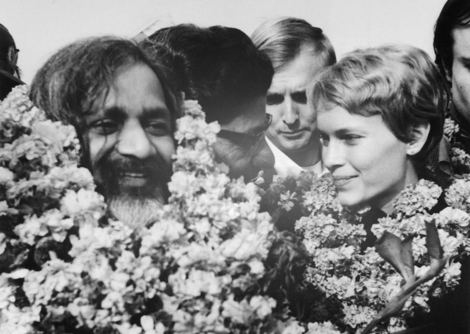 <p>Farrow joined religious leader, Maharishi Mahesh Yogi, in 1968 for a meditation retreat in India. The actress accompanied him back to India after his tour in the United States. </p>