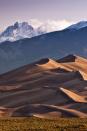 <p><strong>Where: </strong>Great Sand Dunes National Park, Colorado</p><p><strong>Why We Love It: </strong>While the Sangre de Cristo Mountains may seem to dwarf them, Colorado's Great Sand Dunes are actually the highest sand dunes in North America.</p>