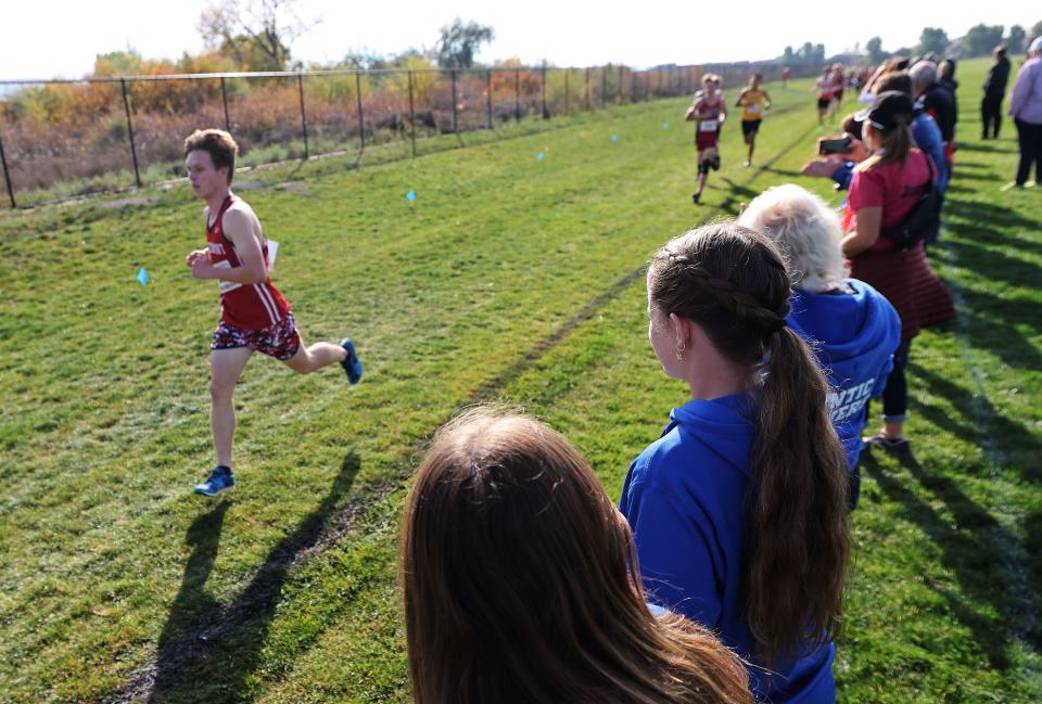 Action from the 1A boys cross-country state championship race at the Regional Athletic Complex in Rose Park on Tuesday, Oct. 24, 2023. | Jeffrey D. Allred, Deseret News