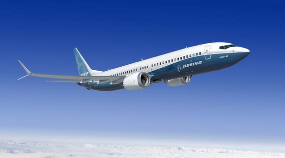 A rendering of the Boeing 737 MAX 8 jet.