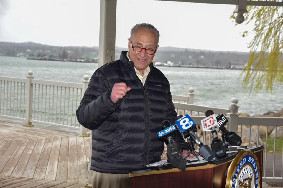 U.S. Sen. Charles Schumer, pictured last year in Canandaigua, is announcing more federal money is coming for the Canandaigua VA Medical Center project, which will lead to more housing and services for veterans.