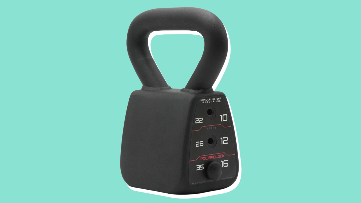 This compact kettlebell can convert from 18 to 35 pounds.
