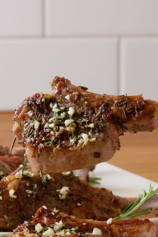 <p>When you need a super fast weeknight dinner, lamb chops are the way to go. They are quick to make and just as easy as <a href="https://www.delish.com/uk/cooking/recipes/a29186909/oven-baked-pork-chops-recipe/" rel="nofollow noopener" target="_blank" data-ylk="slk:pork chops;elm:context_link;itc:0" class="link ">pork chops</a>! What could be better? So, switch up your dinner routine and make some lamb instead of the usual chicken. </p><p>Get the <a href="https://www.delish.com/uk/cooking/recipes/a31728640/garlicky-lamb-chops-recipe/" rel="nofollow noopener" target="_blank" data-ylk="slk:Garlicky Lamb Chops;elm:context_link;itc:0" class="link ">Garlicky Lamb Chops</a> recipe.</p>