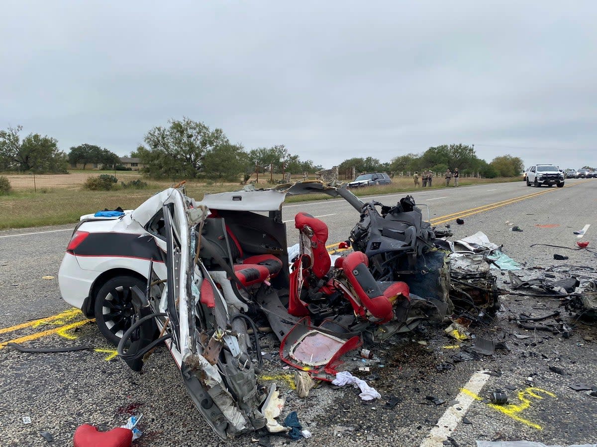 The crash on Wednesday killed eight in total  (Texas Department of Public Safety via AP)