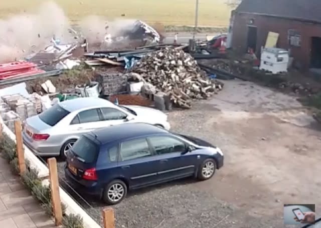 Car somersaults 15ft through air at UK accident blackspot