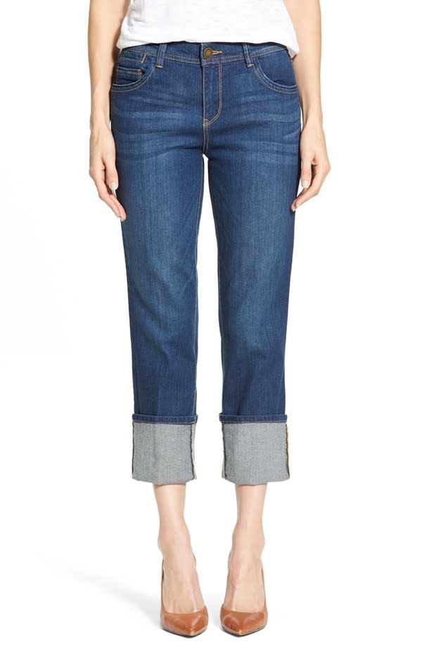 <p>Wit & Wisdom Wide-Cuff Girlfriend Jeans, $68, <a href="http://shop.nordstrom.com/s/wide-cuff/4117123?cm_mmc=Google_Product_Ads_pla_online-_-datafeed-_-women:bottoms:pant-_-1188852&gclid=CKDujdbA2cgCFYQRHwod3YMCaw&mr:referralID=7ce69ab4-79ca-11e5-b82d-00505694526f" rel="nofollow noopener" target="_blank" data-ylk="slk:nordstorm.com;elm:context_link;itc:0;sec:content-canvas" class="link ">nordstorm.com</a><br><br></p>