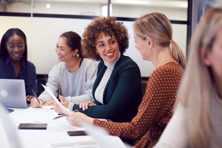 Group of women at work.