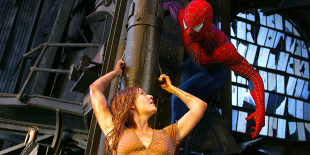 Kirsten Dunst as Mary Jane Watson and Tobey Maguire as Spider-Man in "Spider-Man 2"<p>Sony Pictures</p>