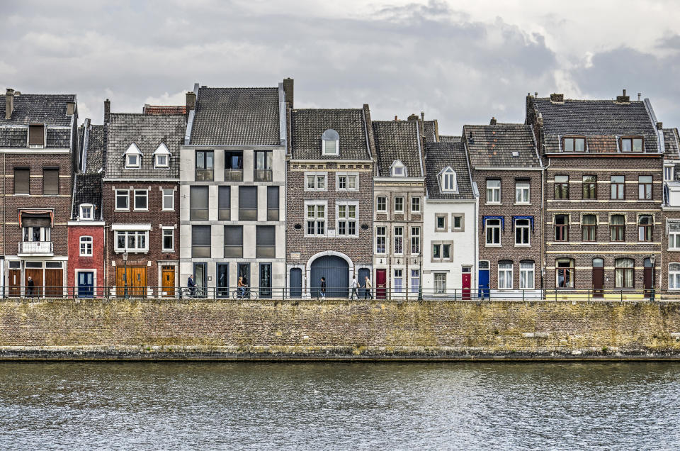 A row of buildings in Maastricht, Netherlands.
