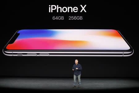 Apple Senior Vice President of Worldwide Marketing, Phil Schiller, introduces the iPhone X during a launch event in Cupertino, California, U.S. September 12, 2017. REUTERS/Stephen Lam