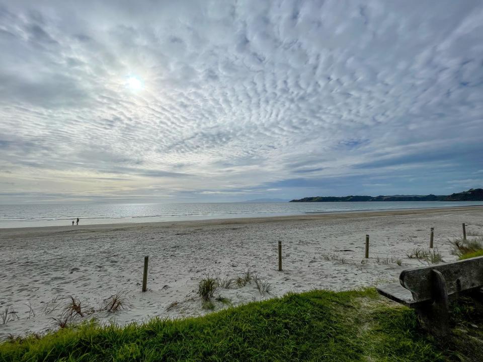 A view of a public beach on Waiheke Island.