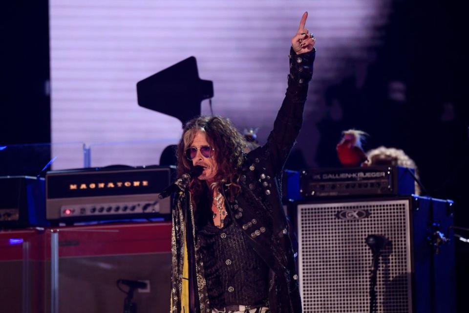 LOS ANGELES, CALIFORNIA - JANUARY 26: Steven Tyler of Aerosmith performs onstage during the 62nd Annual GRAMMY Awards at Staples Center on January 26, 2020 in Los Angeles, California. (Photo by Kevork Djansezian/Getty Images)