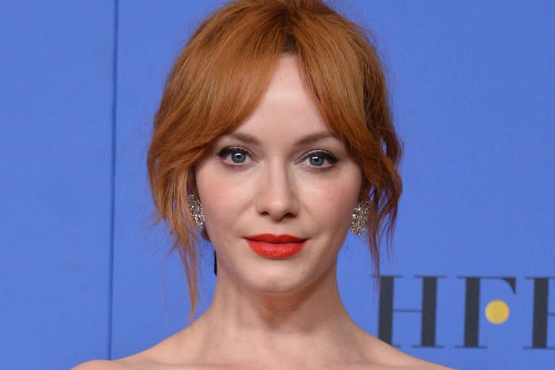 Christina Hendricks attends the Golden Globe Awards in 2018. File Photo by Jim Ruymen/UPI