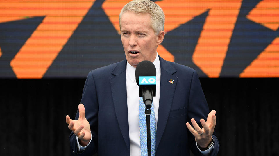 Craig Tiley talks to the media during the 2019 Australian Open Official Launch. (Photo by Quinn Rooney/Getty Images)