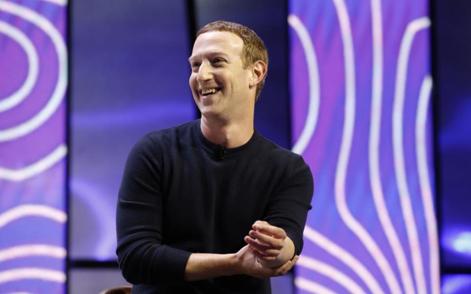 Mark Zuckerberg, chief executive officer and founder of Facebook Inc., laughs during the Silicon Slopes Tech Summit in Salt Lake City, Utah, U.S., on Friday, Jan. 31, 2020 - George Frey/Bloomberg