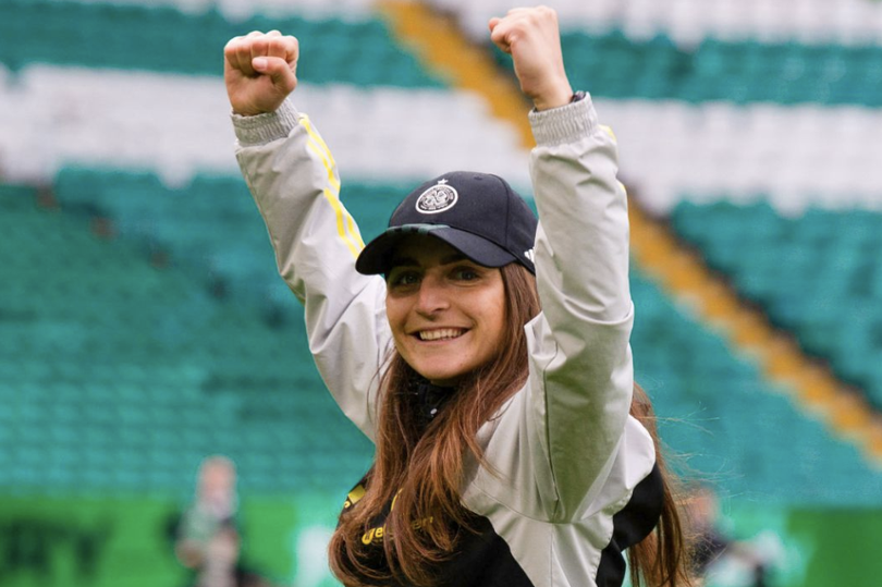 Elena Sadiku celebrates Celtic's thumping win -Credit:Celtic FC / X