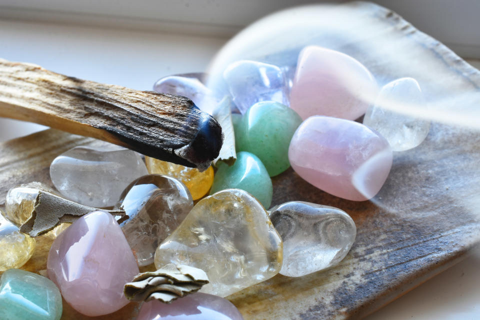 dish full of crystals