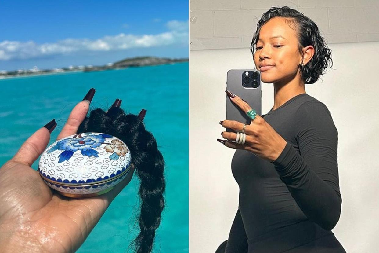 Karrueche Tran cut her hair and released it in the ocean with some of her father's ashes as a form of transformative release