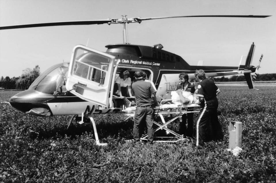 Theda Clark Medical Center leaders in the mid-1980s rallied community members to help hospital staff raise money to purchase an aircraft and put together a flight crew.