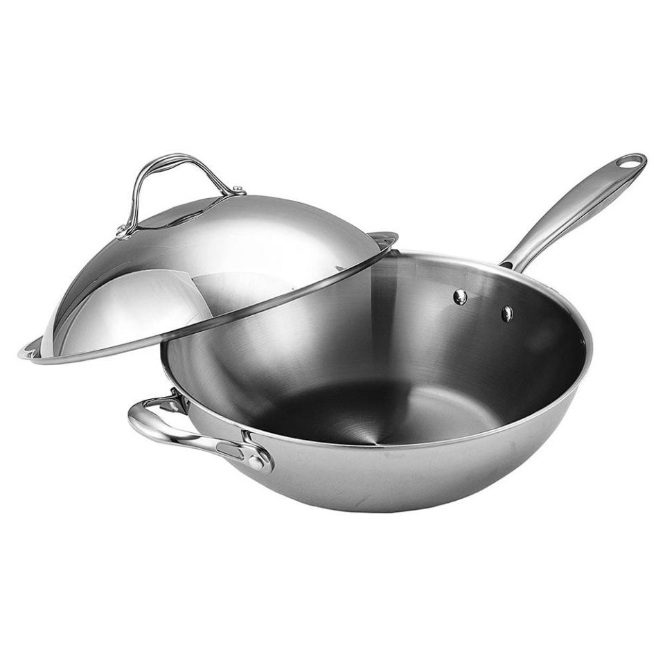 8) Cooks Standard 13-Inch Stainless Steel Multi-Ply Clad Wok