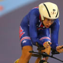 <a href="http://sports.yahoo.com/olympics/cycling/sarah-hammer-1133047/" data-ylk="slk:Sarah Hammer;elm:context_link;itc:0;sec:content-canvas" class="link ">Sarah Hammer</a> of the United States competes in the Women's Omnium Track Cycling 3km Individual Pursuit on Day 11 of the London 2012 Olympic Games at Velodrome on August 7, 2012 in London, England. Hammer won the silver medal. (Photo by Phil Walter/Getty Images)