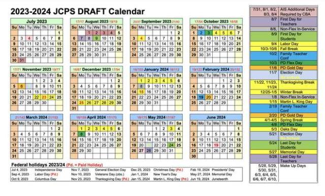 JCPS school calendar for 2023 24 includes an extended fall break