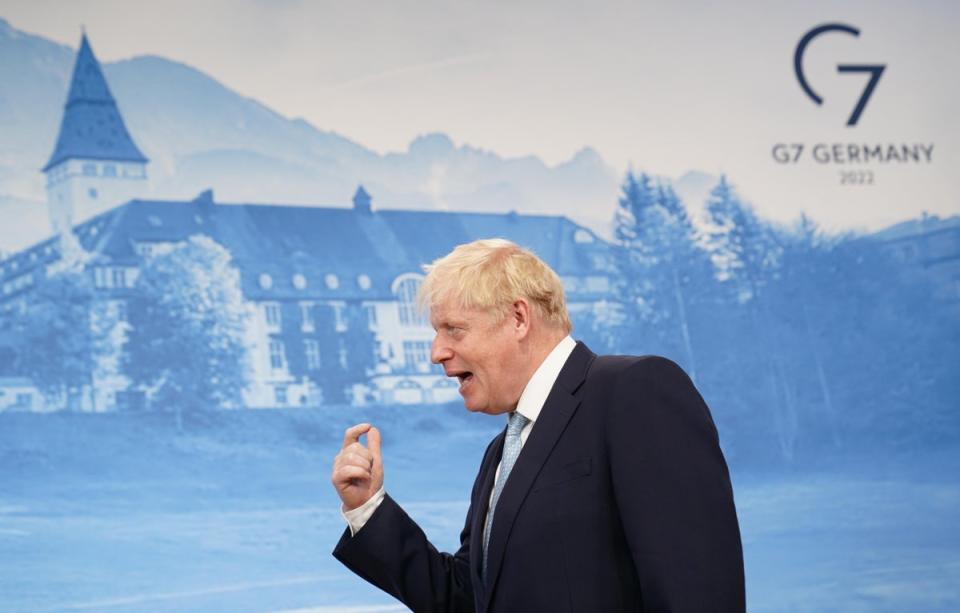 Boris Johnson has been in Rwanda and now Germany, and will also travel to Spain this week (Stefan Rousseau/PA) (PA Wire)