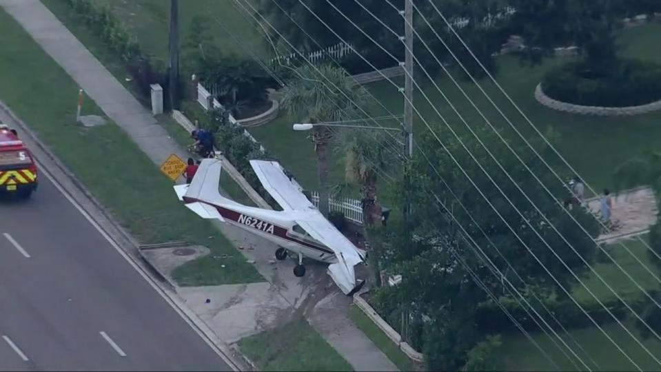 Responders are on scene of a small aircraft down in the roadway in Orange County.