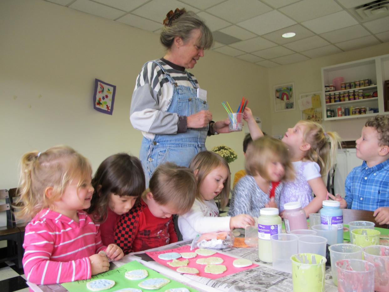 Judith Leire, a ceramicist from ArtsWestchester, conducts classes for 3-year-olds and 4-year-olds at Andrus Early Learning Center in Tuckahoe in 2012. The project was made possible by ArtsWestchester, with funding from the Westchester County Board of Legislators.