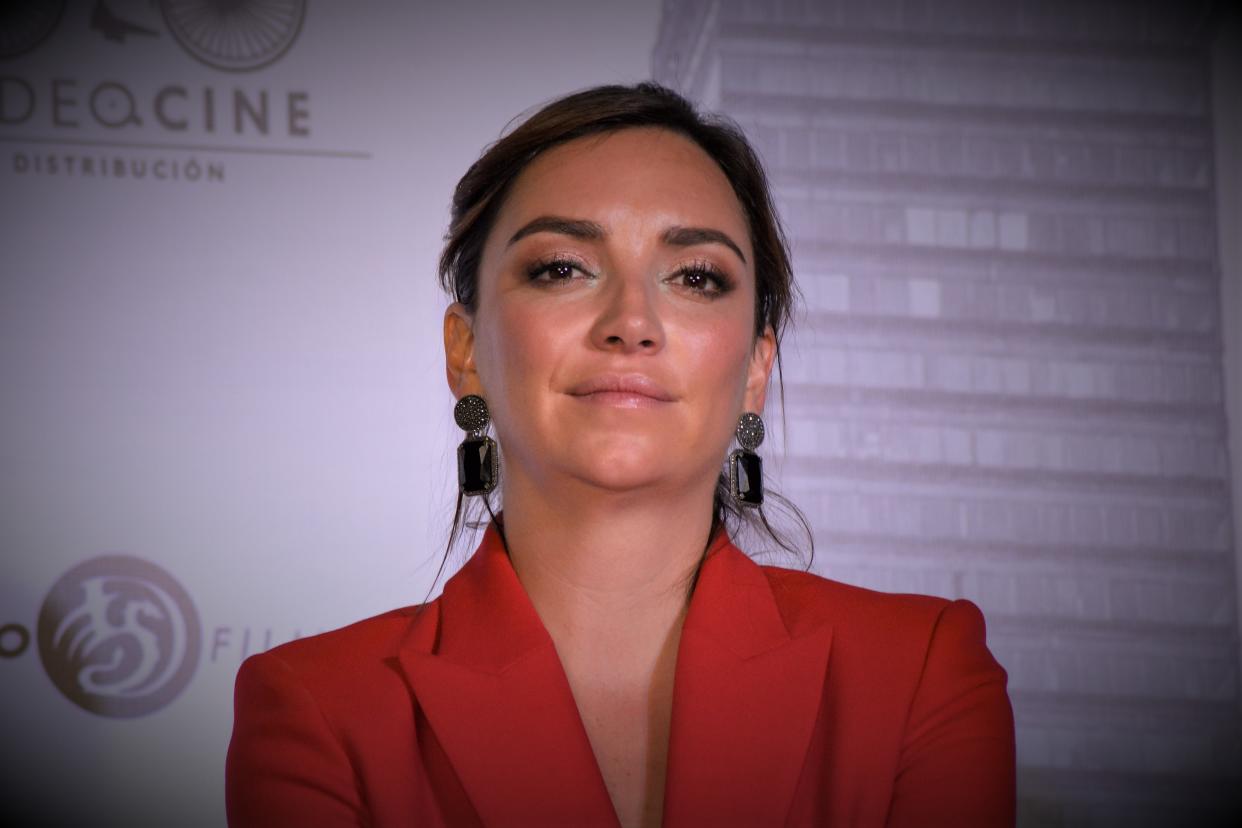 MEXICO CITY, MEXICO - JANUARY 14: Regina Blandon listens to the comments of the other members of the cast and the during the press conference of 'Cindy la Regia' at Oasis Coyoacan on January 14, 2020 in Mexico City, Mexico.   (Photo by Medios y Media/Getty Images)