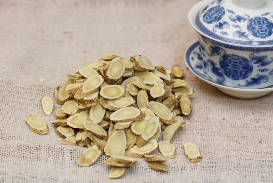 Consider healing herbs. “Astragalus is well known for its immune-system support,” Lam says. “Ginseng helps to give the body a burst of energy so the body can fight infection.” She also suggests medicinal mushrooms like reishi, maitake, and turkey tail.  