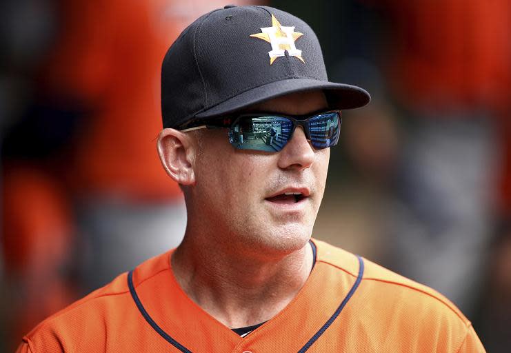 Astros manager A.J. Hinch offered some powerful words in wake of the Santa Fe High School shooting.(AP)